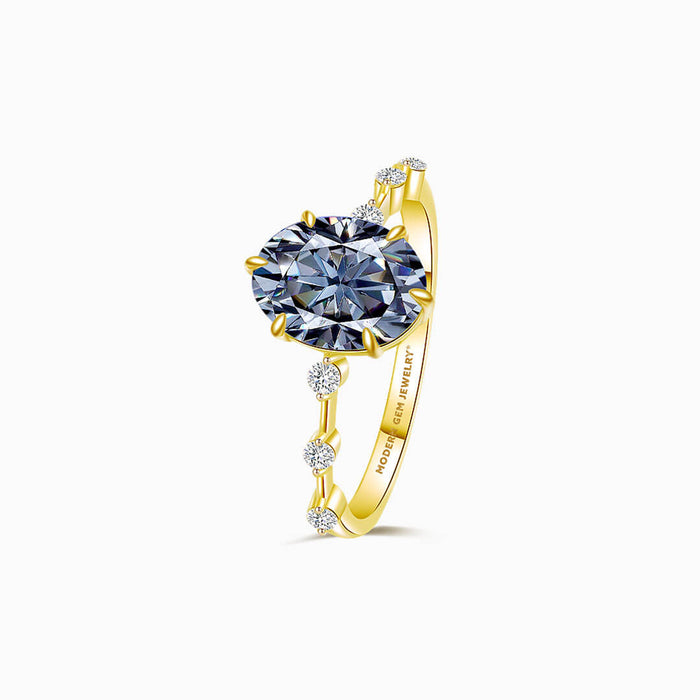 Blue Lab Diamond 18K Yellow Gold Ring | Lab Diamonds for Your Dream Engagement Ring - Stunning Yet Affordable | Saratti