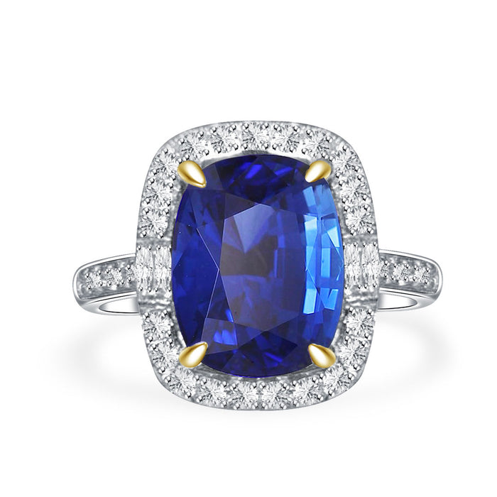 Diamond Halo Blue Sapphire Heirloom Ring - From the Earth to Your Jewelry Box - The Story of Virgo's September Birthstone - Saratti
