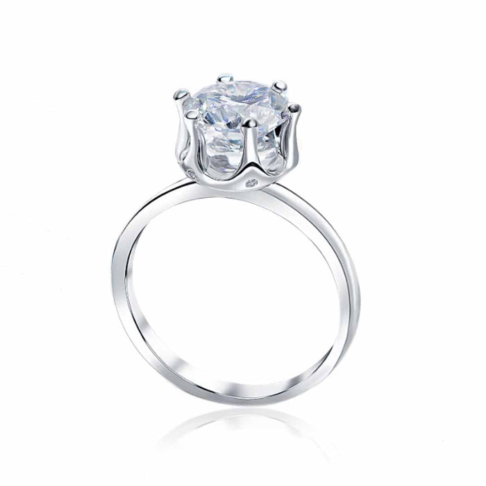 Galina - Six Prong Moissanite Ring Round in White Gold | Saratti's Top 5 Budget Moissanite Engagement Rings - Sparkle, Shine, and Savings! | Saratti