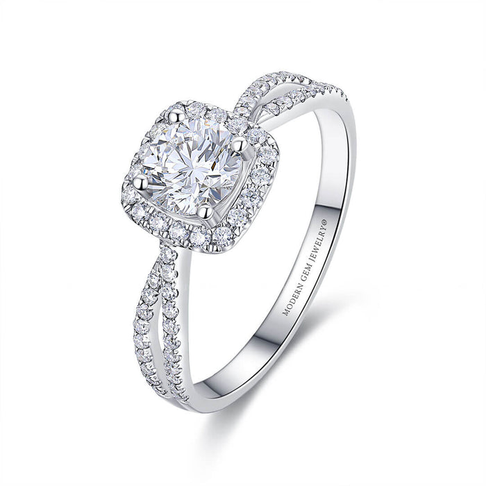 Split Shank Engagement Ring In White Gold | Lab Diamonds for Your Dream Engagement Ring - Stunning Yet Affordable | Saratti