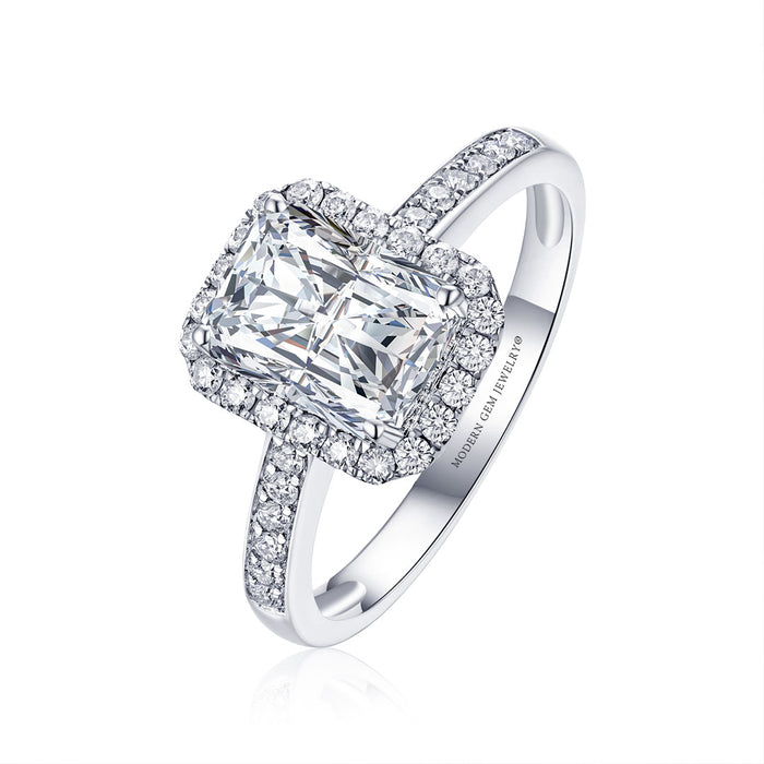 Avena - Radiant Cut Moissanite Ring with Halo | Saratti's Top 5 Budget Moissanite Engagement Rings - Sparkle, Shine, and Savings! | Saratti