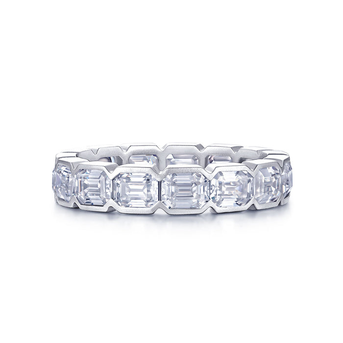 Emerald Cut Diamond Eternity Band in White Gold | Lab Diamonds for Your Dream Engagement Ring - Stunning Yet Affordable | Saratti